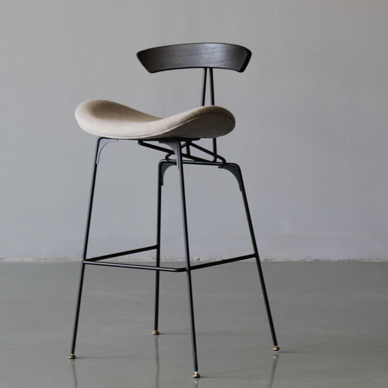 Black Iron Quilted Barstool 25.5" H Industrial Tall Stool with Contoured Seat Clearhalo 'Bar Furniture' 'Bar Stools' 'bar_stools' 'furn' 'furn_bar_stools' 'furniture_bar_stools' 'Kitchen & Dining Furniture' 'kitchen&dining_furn' 'kitchen' 'kitchen_furn' Furniture' 1200x1200_f69a7d9b-a5c8-48e7-ad49-05ebfd7c1f63