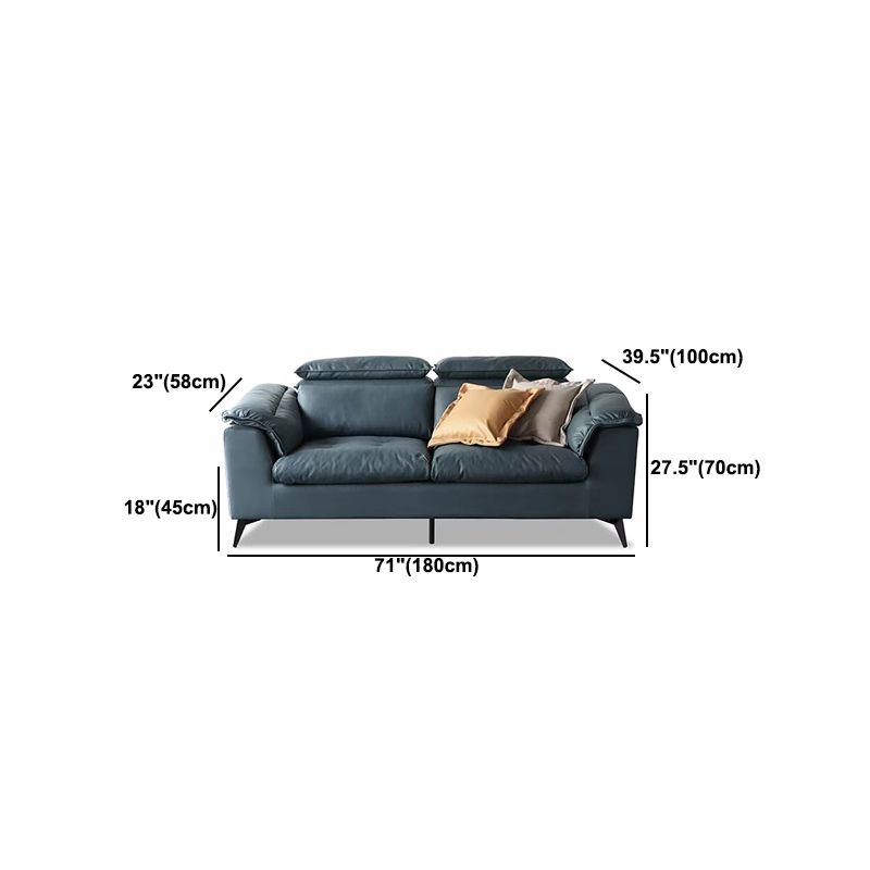 Contemporary Stain-Resistant Faux Leather Dark Gray for Living Room Sofa