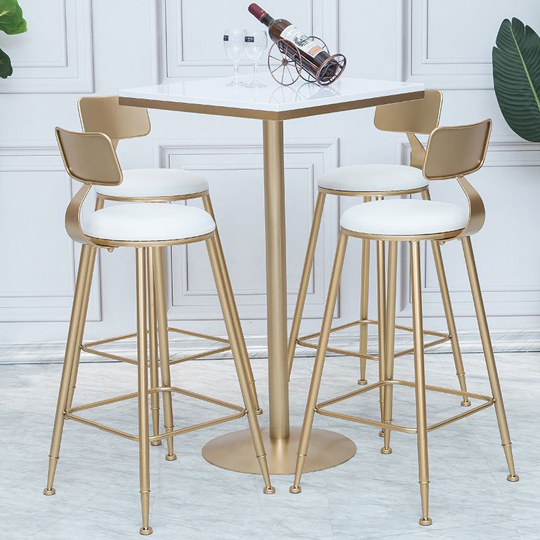 Stone Bar Dining Table Glam Round /Square Bar Table with Pedestal for Dining Room Clearhalo 'Bar Furniture' 'Bar Tables' 'bar_tables' 'furn' 'furn_bar_tables' 'Furniture' 'furniture_bar_tables' 'Kitchen & Dining Furniture' 1200x1200_f69d3311-04e3-4f65-8085-46527d181b4d