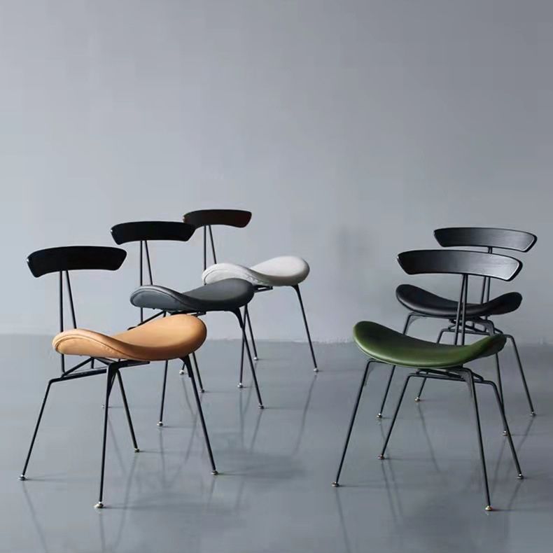 Minimalist Opening Back Kitchen Dining Side Chair Metal Black Dining Side Chair Clearhalo ' kitchen&dining_furn' 'Dining Chairs' 'Dining Tables & Seating' 'dining_chair' 'Furniture' 'furniture_dining_chair' 'Kitchen & Dining Furniture' 'kitchen' 1200x1200_f69df29e-ae98-4c4d-9afa-987f437b3bfd