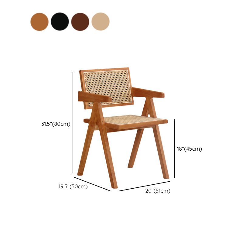 Dining Room Arm Dining Chair Home Solid Wood Cane Back Dining Chair Clearhalo 'Dining Chairs' 'Dining Tables & Seating' 'dining_chair' 'furn' 'furn_dining_chair' 'Furniture' 'Kitchen & Dining Furniture' 1200x1200_f6a0ed70-e0de-4023-9a67-a94b9416ce10