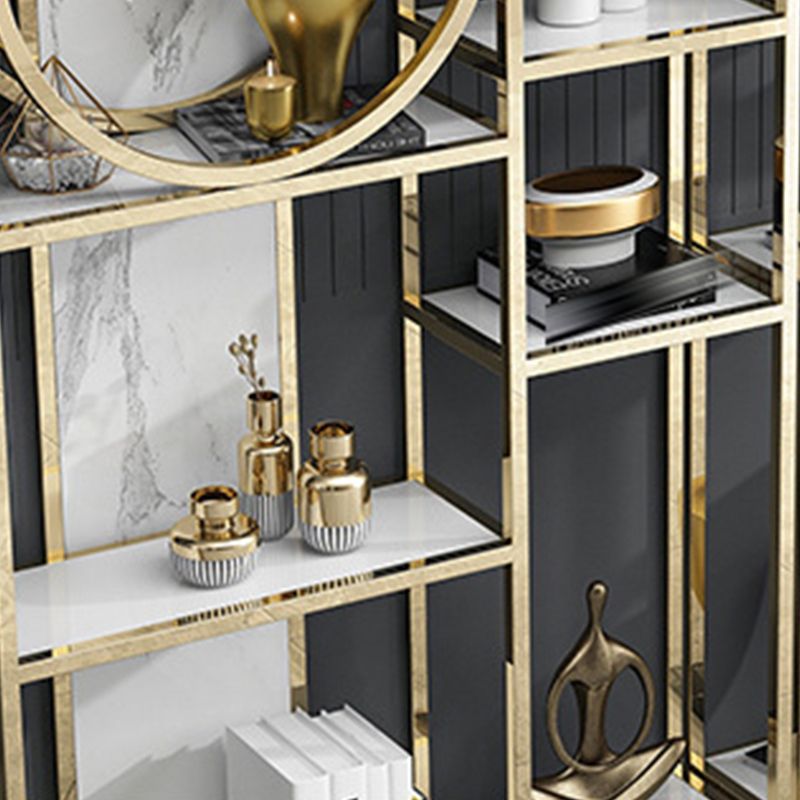 Glam Antique Finish Bookcase Metal Etagere Bookshelf with Shelves Clearhalo 'Bookcases' 'furn' 'furn_bookcases' 'Furniture' 'Office Furniture' 1200x1200_f6a31a5f-438d-40cd-8014-39dad8b5e936