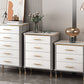 Glam White Vertical Stone Storage Chest Bedroom Chest with Drawers
