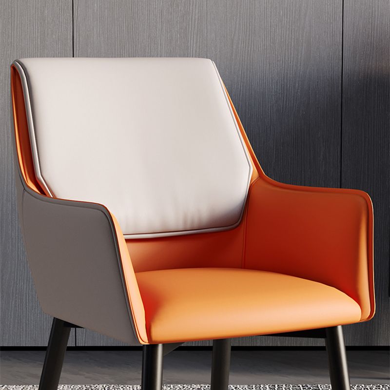 Home Contemporary Arm Chair Parsons Back Metal Dining Room Chair with Cushion Clearhalo ' kitchen&dining_furn' 'Dining Chairs' 'Dining Tables & Seating' 'dining_chair' 'furn' 'furn_dining_chair' 'Furniture' 'furniture_dining_chair' 'Kitchen & Dining Furniture' 'kitchen' 1200x1200_f6a4b409-754e-4193-b539-f71e63400692