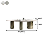 Glam Sintered Stone Standard Dining Table Oval Dining Table with 3 Legs Clearhalo ' dining_table' 'Dining Tables & Seating' 'Dining Tables' 'furn' 'furn_dining_table' 'Furniture' 'furniture_dining_table' 'Kitchen & Dining Furniture' 'kitchen&dining_furn' 'kitchen' 'kitchen_dining_table' 1200x1200_f6a4ce3c-d5f4-4bc7-8deb-0406fc63ce8a