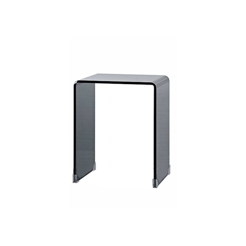 Mesa final negra/transparente de la mesita de noche, mesa de mesita de noche de vidrio