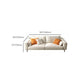 Square Arm Loose Back Sofa and Chaise Slipcovered White Fabric Sofa