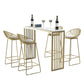 Juego de mesa de bar rectangular Glam, mesa de bar de piedra de 1/2/5 piezas con taburetes altos