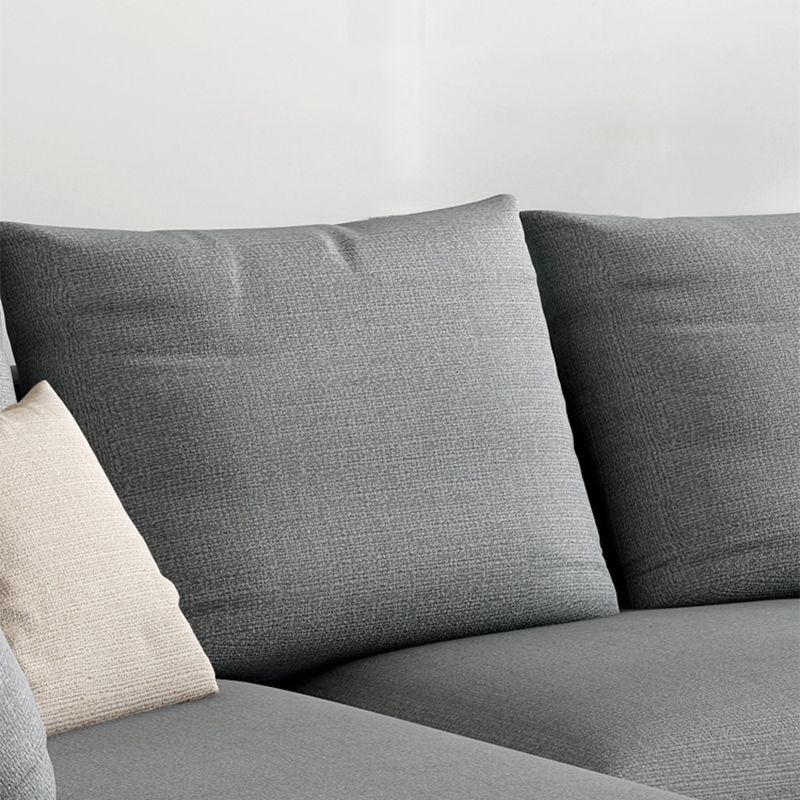 Gray 5-seat Square Arm Sectional Contemporary Fabric Slipcovered Sectional Clearhalo 'furn' 'furn_sectionals' 'Furniture' 'Living Room Furniture' 'Sectionals' 1200x1200_f6a9bd34-540e-4bd9-96de-76bb22a77e32