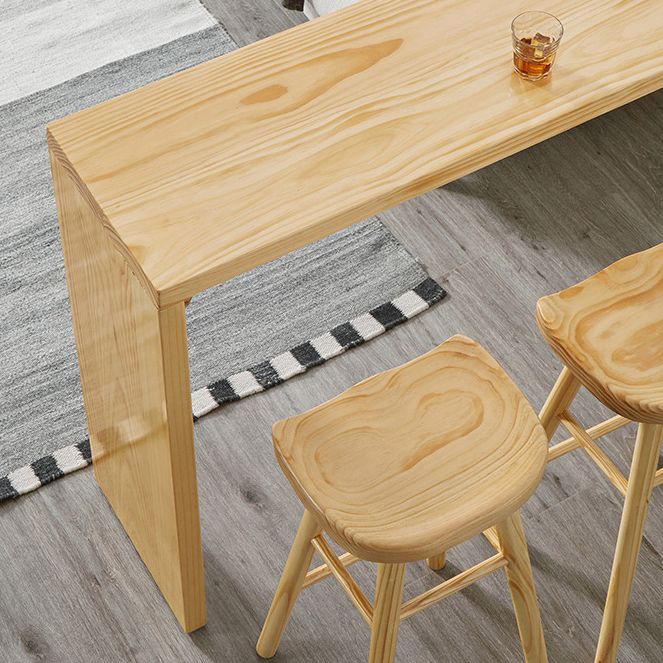 Glam Style 1/2/4 Pieces Bar Table Set Rectangle Bar Table with Wood Stools