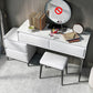 Contemporary 4 Drawers Stone Dresser, 31.5" High Vanity Set with Stool