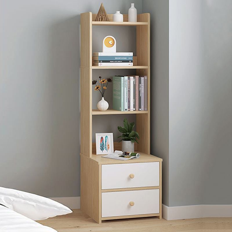 Engineered Wood Bookshelf Open Back Contemporary Bookcase for Home