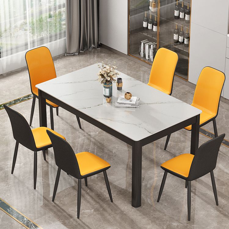Modern Sintered Stone Dinette Set with Rectangle Table Dining Room Furniture for Dining Room Clearhalo 'Dining Room Sets' 'Dining Tables & Seating' 'dining_room_set' 'furn' 'furn_dining_room_set' 'Furniture' 'furniture_dining_room_set' 'Kitchen & Dining Furniture' 'kitchen&dining_furn' 'kitchen' 1200x1200_f6b0a87f-c874-4335-8f2a-da54933be81e