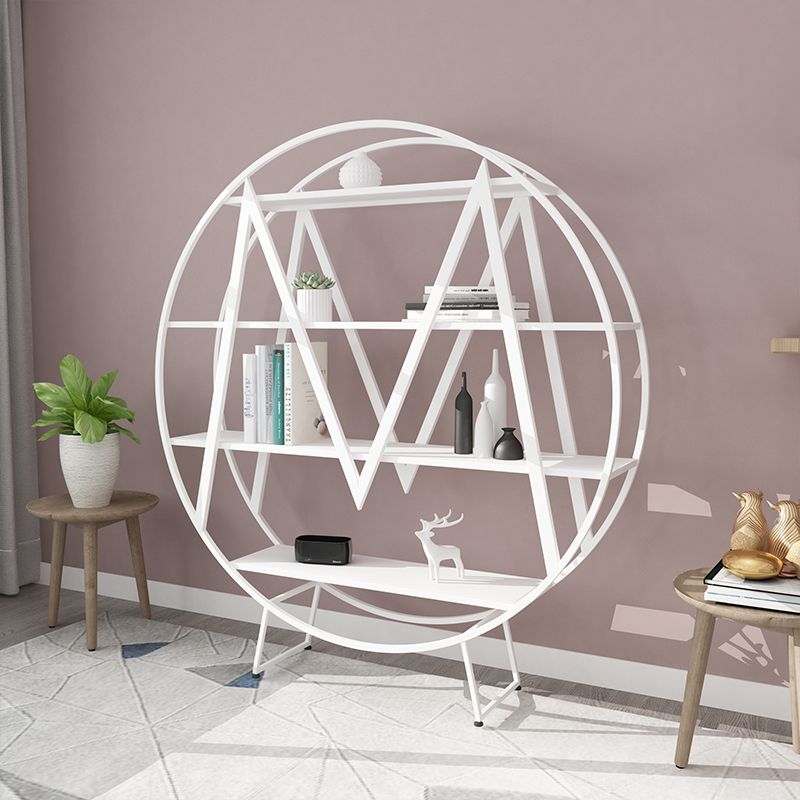 Glam 4 Shelves Bookcase Etagere Metal Open Back Bookshelf with Shelves Clearhalo 'Bookcases' 'furn' 'furn_bookcases' 'Furniture' 'Office Furniture' 1200x1200_f6b13aad-1006-4687-b932-2101e10e320a