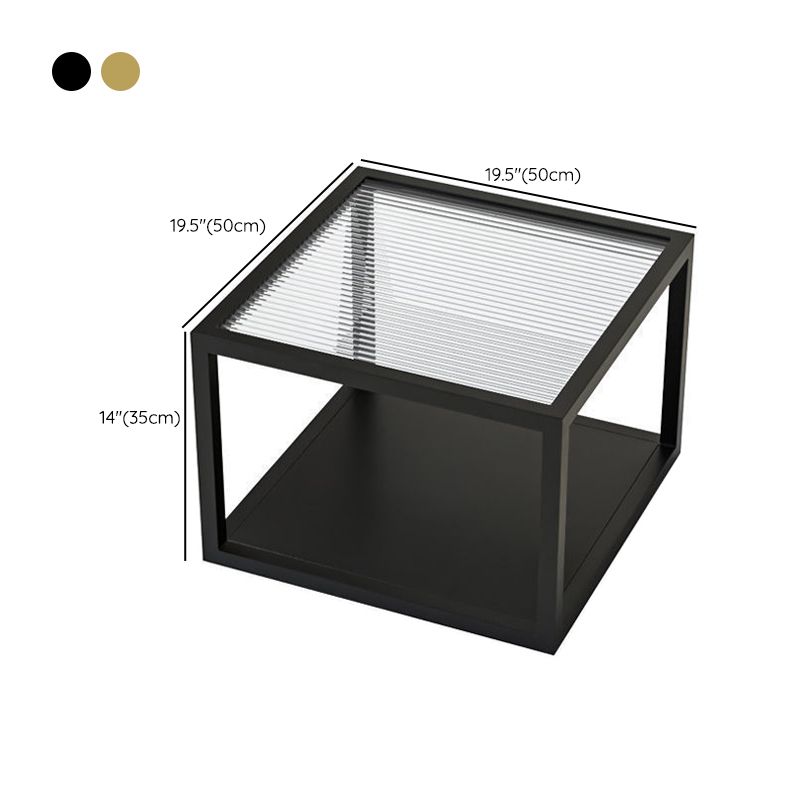 Square Nesting Coffee Table Modern Glass Top Frame Cocktail Table Clearhalo 'Coffee & Accent Tables' 'Coffee Tables' 'coffee_tables' 'furn' 'furn_coffee_tables' 'Furniture' 'Living Room Furniture' 1200x1200_f6b193c5-c712-4e82-b7e7-76b9be955c39