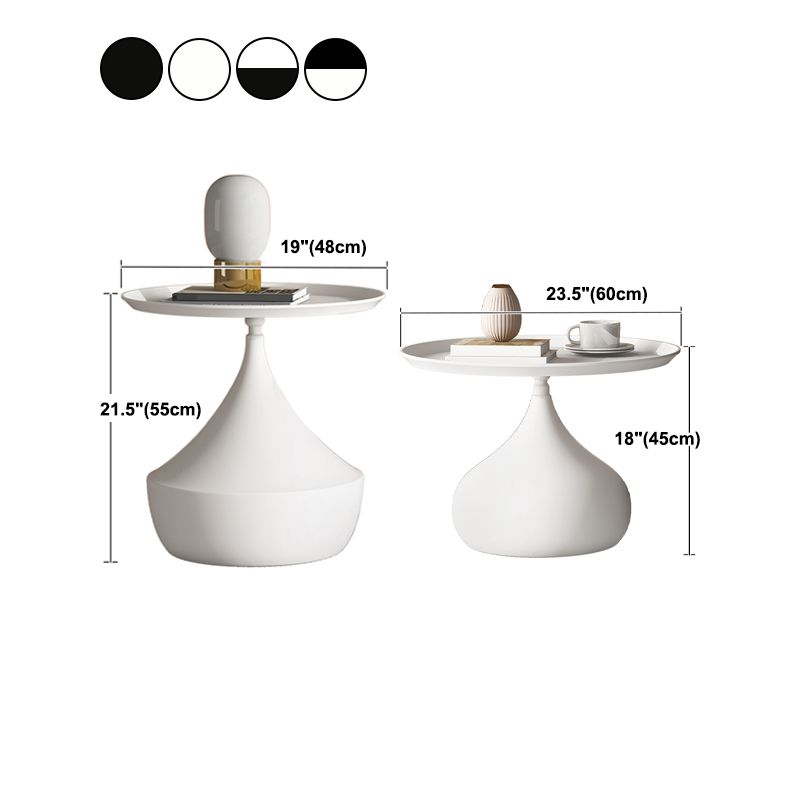 Tavolino in ferro rotondo della metà del secolo set da tavolo da cocktail vassoio piedistallo