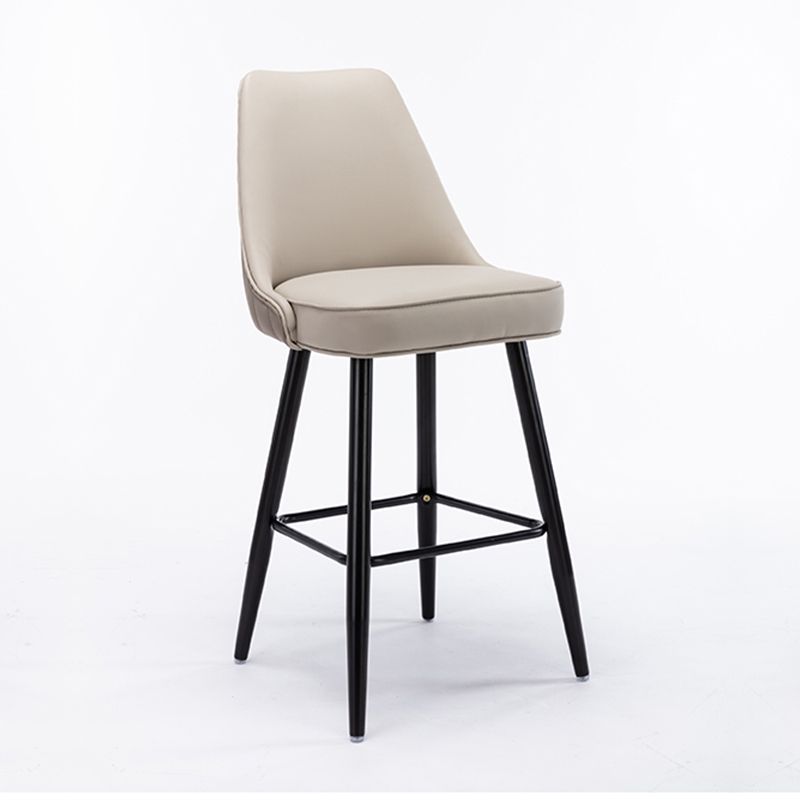 Contemporary Metal Leather Bar Stools Bristol Barstool with Iron Legs and Low Back Clearhalo 'Bar Furniture' 'Bar Stools' 'bar_stools' 'furn' 'furn_bar_stools' 'furniture_bar_stools' 'Kitchen & Dining Furniture' 'kitchen&dining_furn' 'kitchen' 'kitchen_furn' Furniture' 1200x1200_f6b22915-3ad7-4bb7-b0f4-38875a87a6e6