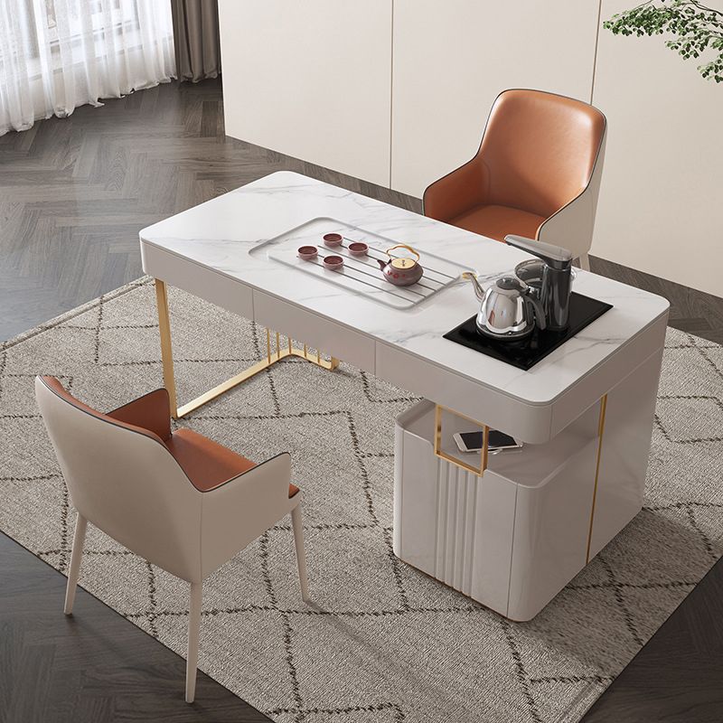 Sillas de comedor de cuero de PU contemporáneos silla de brazo interior con tapizado