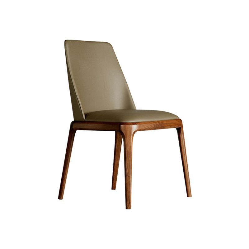 Industrial Solid Wood Dining Chair Faux Leather Side Chair with Upholstered Clearhalo 'Dining Chairs' 'Dining Tables & Seating' 'dining_chair' 'furn' 'furn_dining_chair' 'Furniture' 'Kitchen & Dining Furniture' 1200x1200_f6b48b31-624d-420c-b80a-05002ab79f23