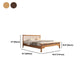 Scandinavian Wood Slat Standard Bed with Rectangular Headboard