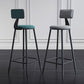 Modern Backrest Armless Counter Stool Iron Dining Room Bar Stool with Cushion and Pedal