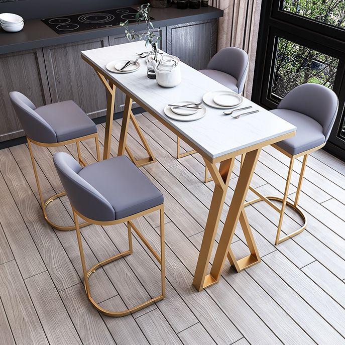 Contemporary 1/2/3/5/7 Pieces Bar Table Set Rectangle Stone Bar Table with Bar Stool Clearhalo 'Bar Furniture' 'furn' 'furn_home_bar_bar_sets' 'Furniture' 'Home Bars & Bar Sets' 'home_bar_bar_sets' 'Kitchen & Dining Furniture' 1200x1200_f6b7909b-9edf-453b-96da-e48f22958b19
