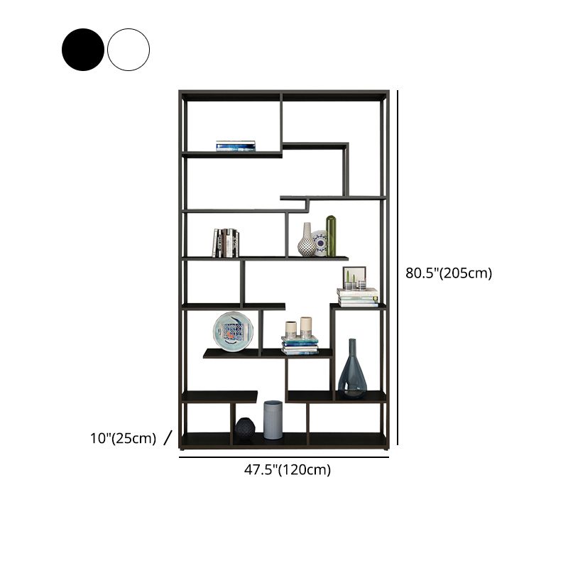 80.71"H Bookcase Open Back Contemporary Style Bookshelf for Office Home Clearhalo 'Bookcases' 'furn' 'furn_bookcases' 'Furniture' 'furniture_bookcases' 'Office Furniture' 1200x1200_f6b88199-7a90-45a6-a6bd-920fc261cee6