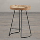 Contemporary Style Counter Stool Solid Wood Saddle Seat Bar Stool with Metal Base Clearhalo 'Bar Furniture' 'Bar Stools' 'bar_stools' 'furn' 'furn_bar_stools' 'Furniture' 'Kitchen & Dining Furniture' 1200x1200_f6ba4cf6-3b59-42b0-9cb0-8c6e0faf543e