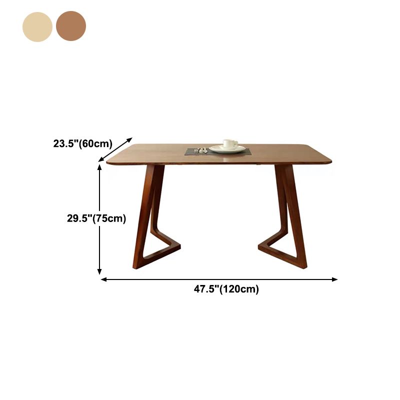 Rectangle Double Pedestal Modern Table Solid Wood Fixed Table for Home Clearhalo ' dining_table' 'Dining Tables & Seating' 'Dining Tables' 'furn' 'furn_dining_table' 'Furniture' 'furniture_dining_table' 'Kitchen & Dining Furniture' 'kitchen&dining_furn' 'kitchen' 'kitchen_dining_table' 1200x1200_f6bb0987-d30b-4cc4-a7e8-9ac9e070fcb7