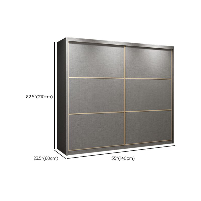 Couleur gris de style contemporain tige de tissu en bois incluse la garde-robe placard