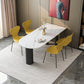 Free Form White Tone Dining Table Contemporary Sintered Stone Table with 3 Legs Clearhalo ' dining_table' 'Dining Tables & Seating' 'Dining Tables' 'furn' 'furn_dining_table' 'Furniture' 'furniture_dining_table' 'Kitchen & Dining Furniture' 'kitchen&dining_furn' 'kitchen' 'kitchen_dining_table' 1200x1200_f6bd30a1-3fbd-4297-91a9-d6a8f44fa89f