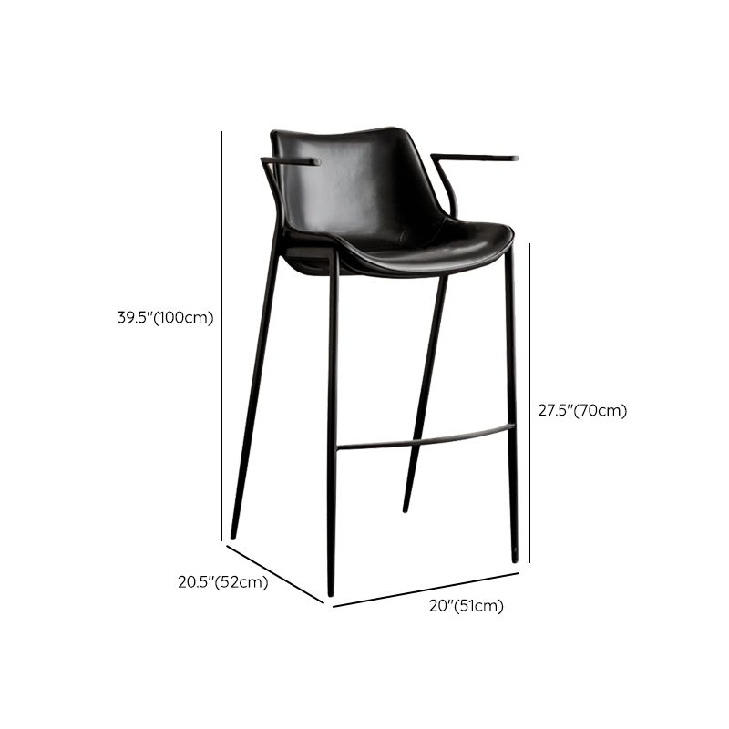 フェイクレザーカウンタースツールモダンスタイルのローバックバースツールとフットレスト