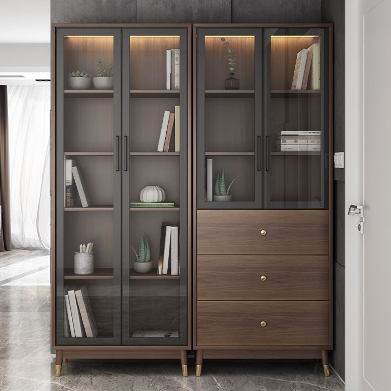 Portes en verre modernes en faux bois en bois.