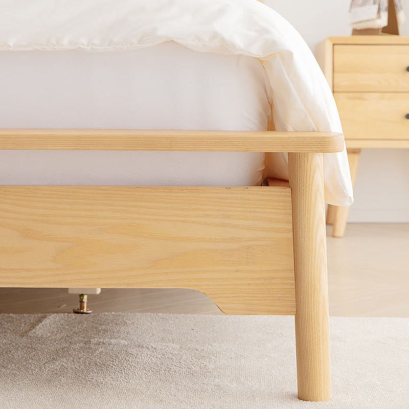 Letto a frammento aperto in legno massiccio letto standard di cenere contemporanea con gambe