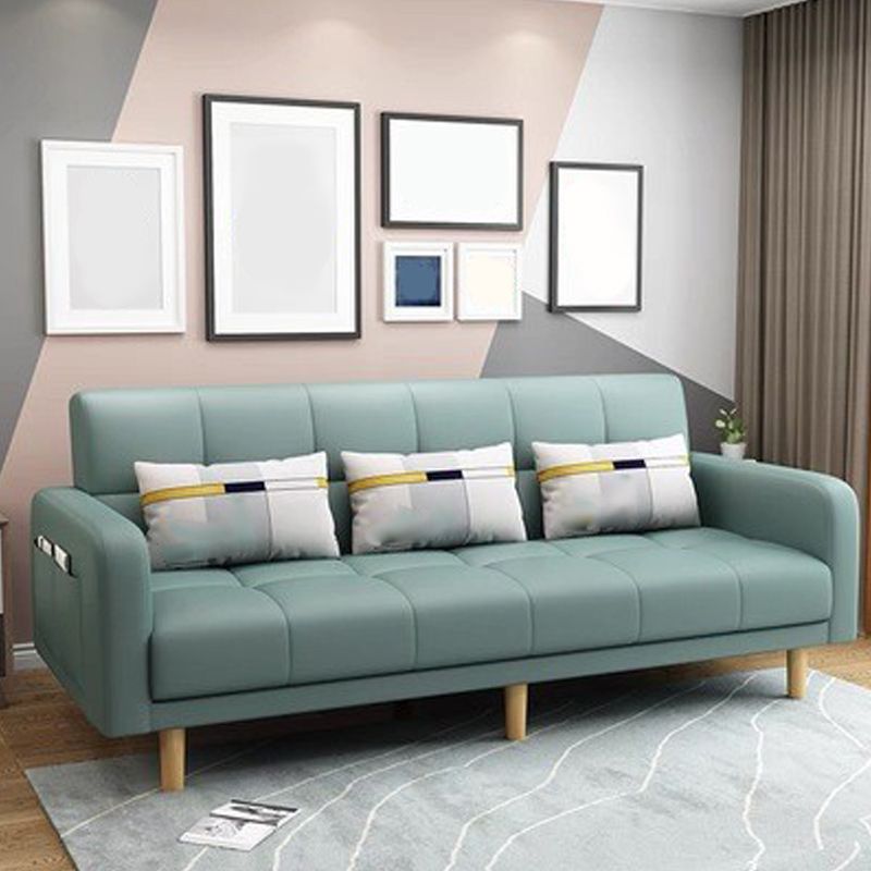 Biscuit Back Square Arm Modern Sleeper with Foldable Convertible Sleeper Clearhalo 'furn' 'furn_sofas' 'Furniture' 'furniture_sofas' 'kitchen' 'kitchen_sofas' 'Living Room Furniture' 'Sofa' 'sofas' 1200x1200_f6c0153d-c044-4802-803f-47d367a9677e
