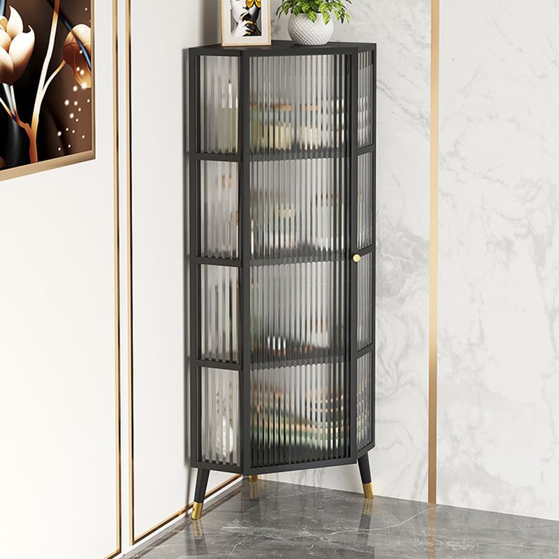 Metal Industrial Curio Cabinet Glass Doors Display Cabinet for Living Room, 16"L X 16"W Clearhalo 'Display & China Cabinets' 'display_china_cabinets' 'furn' 'furn_display_china_cabinets' 'Furniture' 'Kitchen & Dining Furniture' 1200x1200_f6c0f13a-ce1f-4889-b808-34dea670ea9f
