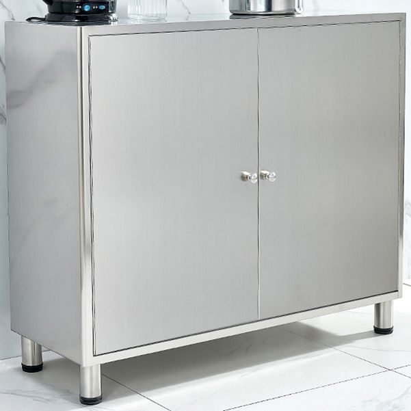Stainless Steel Kitchen Sideboard Cabinet Modern Server Cabinet with Storage Clearhalo 'buffet_sideboard' 'Buffets & Sideboards' 'furn' 'furn_buffet_sideboard' 'Furniture' 'furniture_buffet_sideboard' 'Kitchen & Dining Furniture' 1200x1200_f6c197b7-939f-49bb-a57a-43fb7522eeb2
