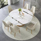 Scandinavian Round Dining Table Furniture 1/4/5/6/7 Pieces Leather Dining Room Chair Set Clearhalo 'Dining Room Sets' 'Dining Tables & Seating' 'dining_room_set' 'furn' 'furn_dining_room_set' 'Furniture' 'Kitchen & Dining Furniture' 1200x1200_f6c2f7bf-537f-4510-9533-eb1f58cc34bc
