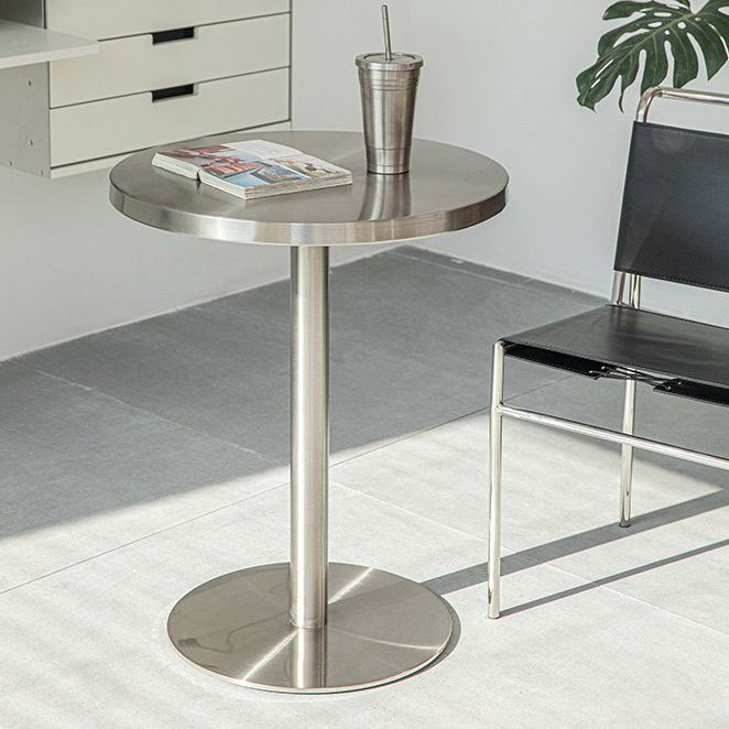 Industrial Style Dining Table Stainless Steel Dining Site Table for Home Clearhalo ' dining_table' 'Dining Tables & Seating' 'Dining Tables' 'furn' 'furn_dining_table' 'Furniture' 'furniture_dining_table' 'Kitchen & Dining Furniture' 'kitchen&dining_furn' 'kitchen' 'kitchen_dining_table' 1200x1200_f6c3215f-21e0-4c46-ae8c-d2401c161685