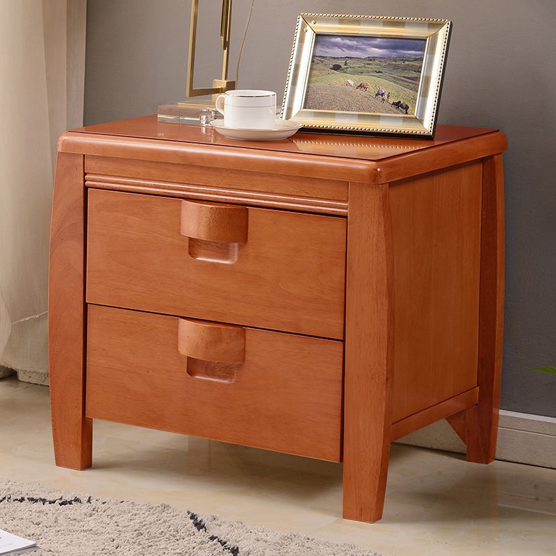 Solid Wood Nightstand Contemporary Bedside Cabinet with 2 Drawers Clearhalo 'Bedroom Furniture' 'furn' 'furn_night_stand' 'Furniture' 'night_stand' 'Nightstands' 1200x1200_f6c48cdf-2fc4-4447-8908-2ee559e14138