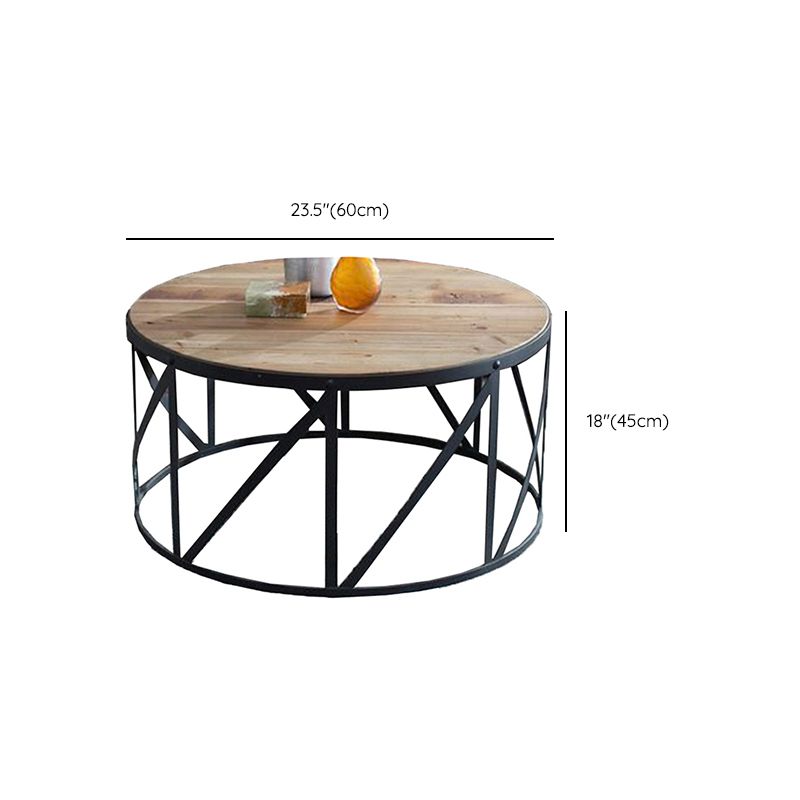 Table basse contemporaine Table de cocktail ronde en bois massif