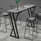 Industrielles 1/5-teiliges Bartisch-Set, rechteckiger Stein-Thekentisch mit hohen Hockern