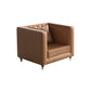 Genuine Leather Tuxedo Arm Sofa 33.46" Wide Contemporary Sofa, Brown Clearhalo 'furn' 'furn_sofas' 'Furniture' 'Living Room Furniture' 'Sofa' 'sofas' 1200x1200_f6c90dbb-d0b4-4b52-96dc-dfac352241c0