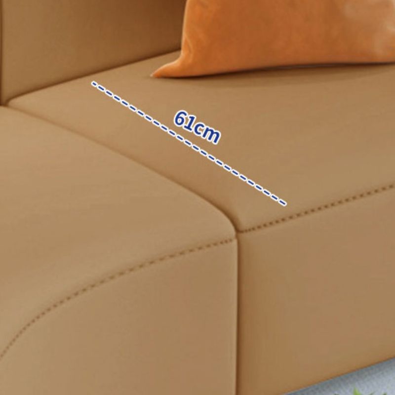 Brun un bras sectionnel canapé en bois massif en bois sectionnel pour le salon