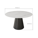 Modern Pedestal Casual Dining Table Round Dining Table with Ash Wood Base