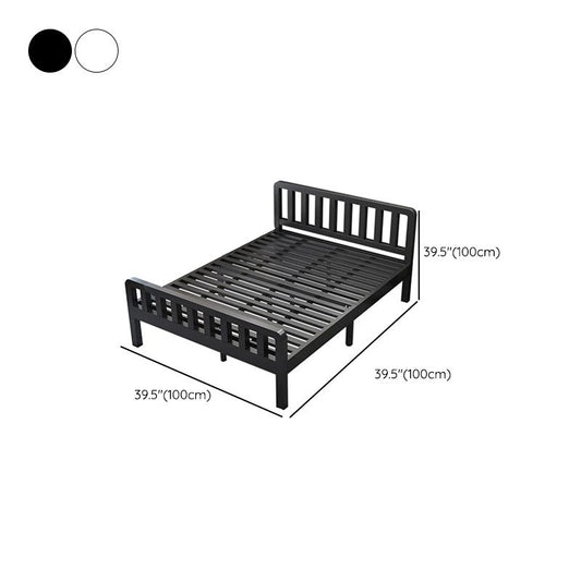 Contemporary Metal Bed Frame Solid Color Slat Bed with Custom Gold Legs