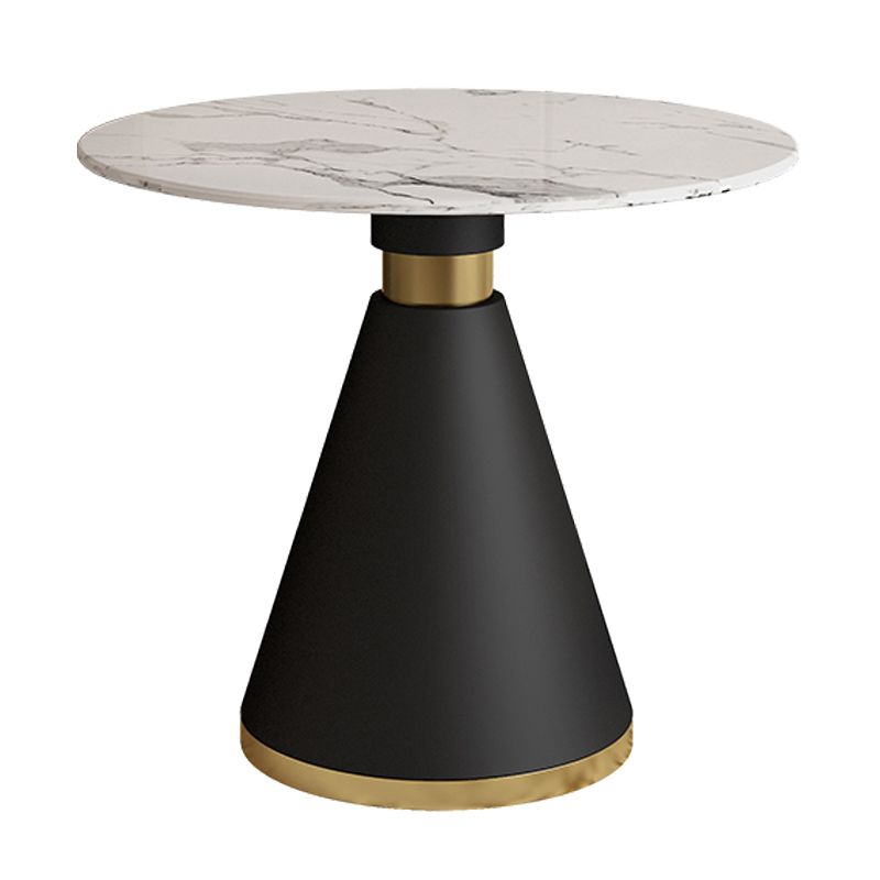 Simplicity Style Sintered Stone Dining Table Single Pedestal Base Round Table for Home Clearhalo ' dining_table' 'Dining Tables & Seating' 'Dining Tables' 'furn' 'furn_dining_table' 'Furniture' 'furniture_dining_table' 'Kitchen & Dining Furniture' 'kitchen&dining_furn' 'kitchen' 'kitchen_dining_table' 1200x1200_f6cd1e76-2915-44a8-8696-68d39f56b00a
