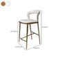 Armless Modern Counter Stool Faux Leather and Metal Counter Bar Stool