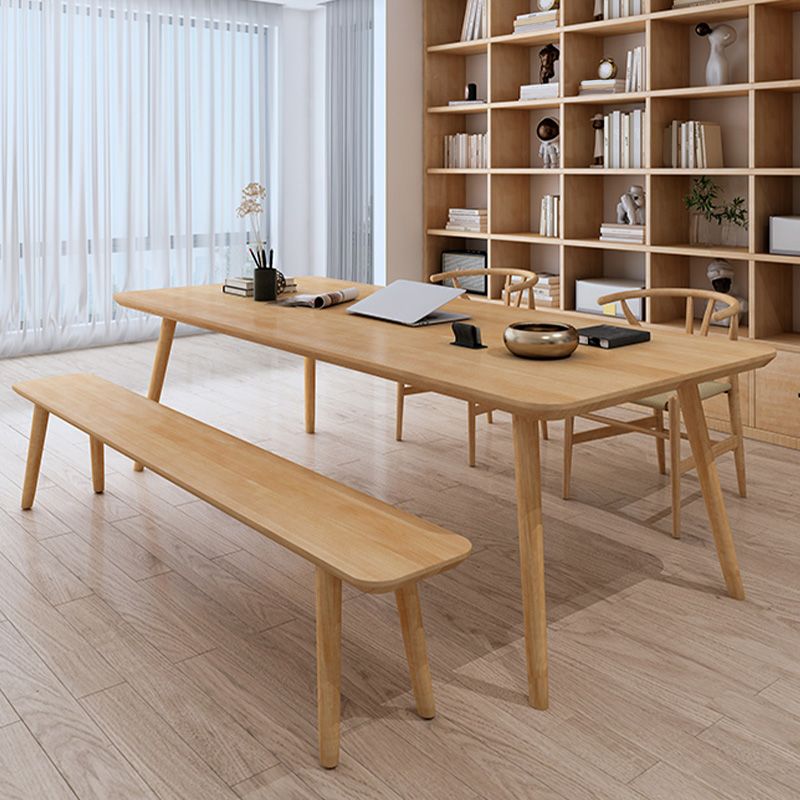 Modern Solid Wood Office Desk 29.53" Tall Curved Writing Desk Clearhalo 'furn' 'furn_office_desk' 'Furniture' 'Office Desks' 'Office Furniture' 'office_desk' 1200x1200_f6cd554b-7a98-43be-9aff-54f8abecddec