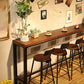 Wood Bar Dining Table Industrial Bar Dining Table with Black Trestle Base Clearhalo 'Bar Furniture' 'Bar Tables' 'bar_tables' 'furn' 'furn_bar_tables' 'Furniture' 'furniture_bar_tables' 'Kitchen & Dining Furniture' 1200x1200_f6cd59da-f5c6-438c-8d66-659b68c19d2d